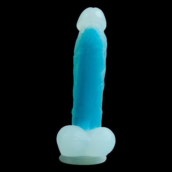 Фаллоимитатор прозрачно голубой Blue Heart на присоске sexstyle | Зображення 7