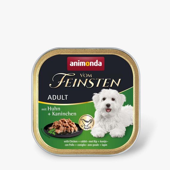 Корм Animonda Vom Feinsten Adult with Chicken and rabbit вологий з куркою та кроликом для дорослих собак 150 гр
