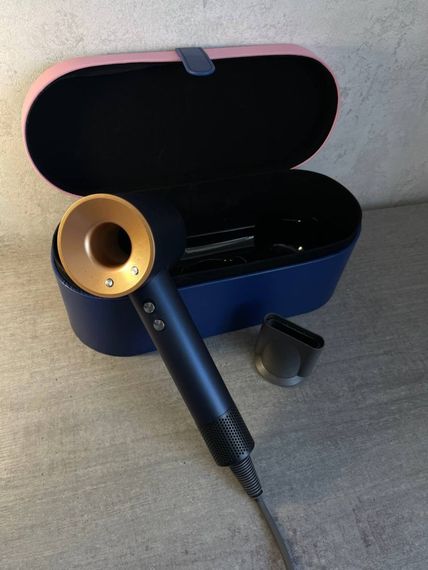 Фен  Super Hair Dryer синій з іонізацією та турборежимом з кесом на 1 насадку | Зображення 1