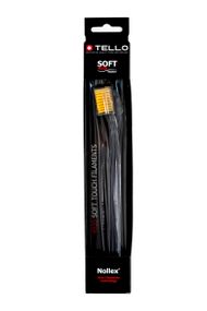 Зубна щітка Tello 4920 Soft Black, d 0.12mm, жовтий