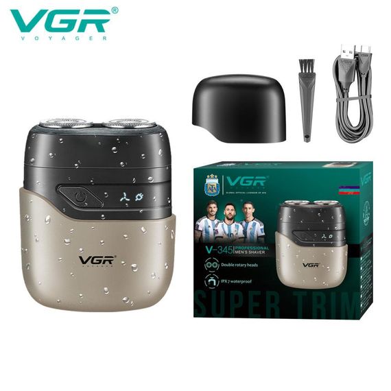 Електробритва VGR V-345 Grey роторна, водонепроникна IPX7 (45694-V-345 GREY_290) | Зображення 2
