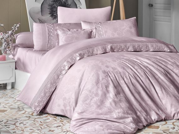 Комплект постільної білизни First Choice Vip Satin Moonlight 200x220 Buhara Powder