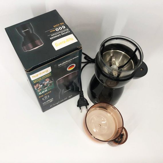 Кофемолка для помола зерен кофе Rainberg RB-2206 600 Вт, Кофемолка для перца Машина молоть кофе GJ-45 | Зображення 6
