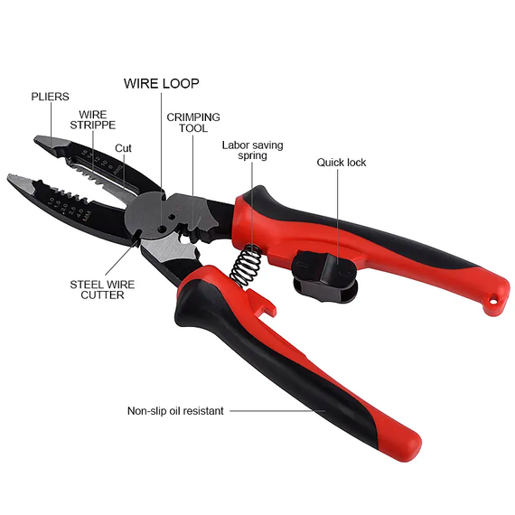 Інструмент для зачистки кабелю JCD Wire Stripper мультифункціональний Червоний (sv2704) | Зображення 4