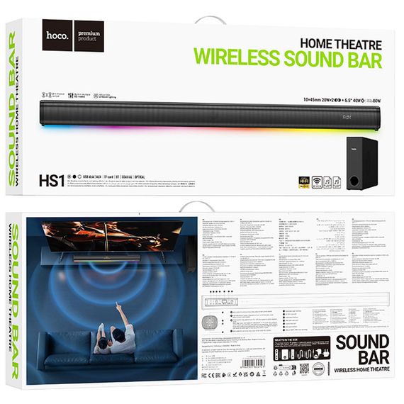 Bluetooth колонка Hoco HS1 Prestige home theater speaker Black | Зображення 5