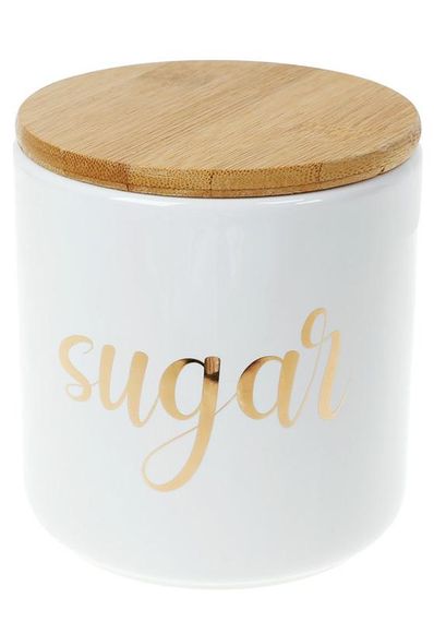 Банка Merceyl "Sugar" 550мл керамічна з бамбуковою кришкою, біла