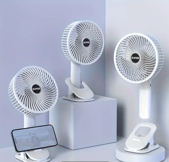 Маленький вентилятор із підставкою під телефон Затискач для стола Бездротовий вентилятор   знижка | Зображення 1