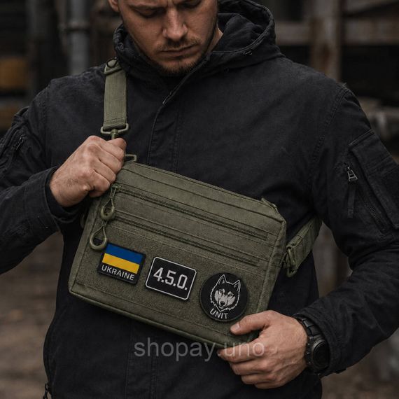 Сумка у військовому стилі на плечі, Чоловіча сумка крос-боді, Практична сумка-месенджер CR-26 | Зображення 7