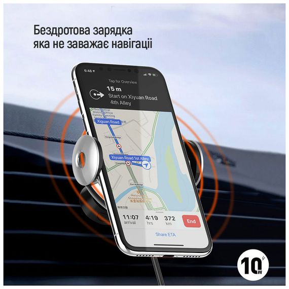 Універсальний автотримач ColorWay AutoSense Wireless Charger 2 15W Black (CW-CHAW036Q-BK) | Зображення 8