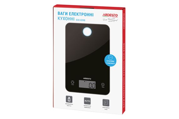 Весы кухонные Ardesto SCK-839B макс. вес 5 кг/черные (SCK-839B) | Зображення 5