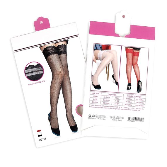 Панчохи в сіточку Star Night із мереживною коронкою, білі, XS-M sexstyle | Зображення 6