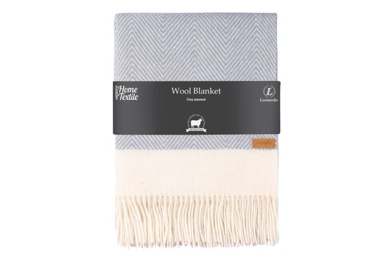 Плед Ardesto Leonardo Bianco 140x200см 100% вовна, блакитний (ART0503LB)