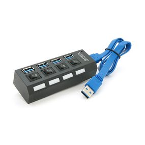 Хаб USB 3.0.4 порта,с переключателями,поддержка до 1TB,Пакет