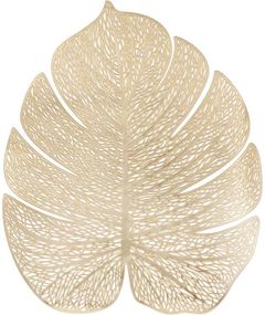 Набір 4 сервірувальних килимка Margrese Monstera Gold 32х38см, плейсмат (підтарільники)
