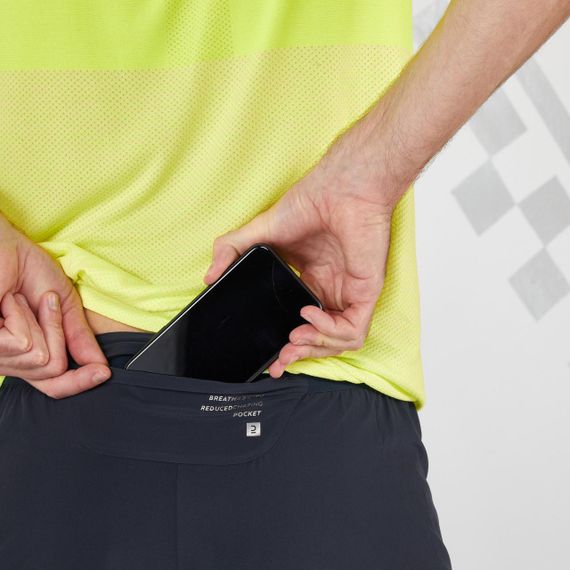 Шорти чоловічі Kiprun 2 в 1 для бігу сірі/чорні - S | Зображення 7