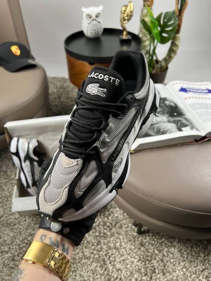 Чоловічі кросівки Lacoste L003 2K24 Grey Black Silver (текстиль) A3923 45 28.5 см | Зображення 7
