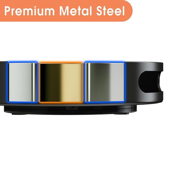 Поворотный органайзер для кухни 25 см металлический настольный для специй холодильника шкафа подставка черный | Зображення 5