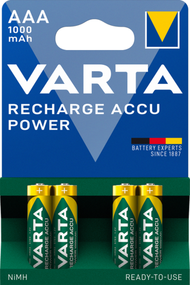 Акумулятор VARTA RECHARGEABLE AAA 800MAH 4 ШТ