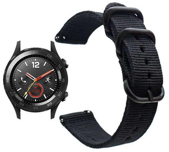 Нейлоновий ремінець Primo Traveller для годинника Huawei Watch 2 - Black