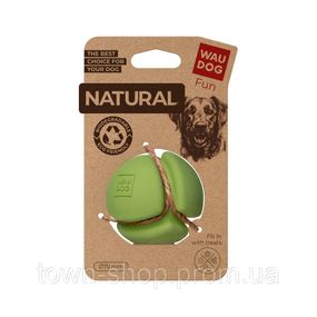Игрушка для собак WAUDOG Fun Natural Мяч, биоразлагаемая резина, 7 см, зеленая
