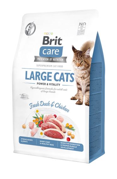 Корм Brit Care Cat Grain Free Large Cats Power & Vitality сухой с уткой и курицей для котов больших пород 0.4 кг