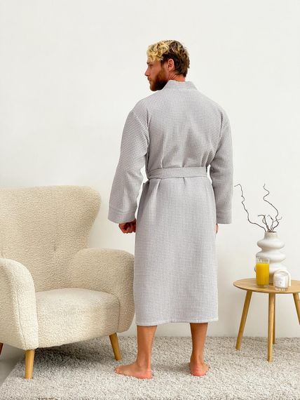 Подарунковий набір "Gentleman’s Comfort" (халат+ рушник), сірий | Зображення 5