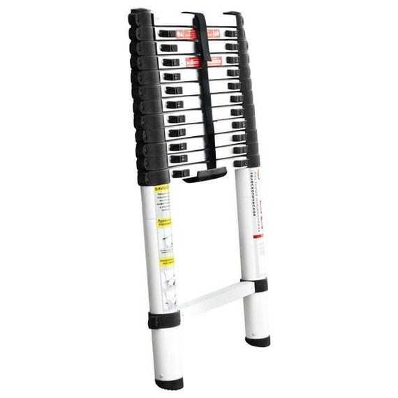 Драбина з алюмінію, телескопічна 12 сход., 3,80 м INTERTOOL LT-3038