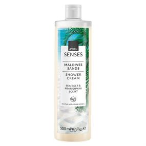 Крем-гель для душа Avon Senses «Мальдидские пески» с ароматом франжипани и морской соли, увлажняющий, 500 мл