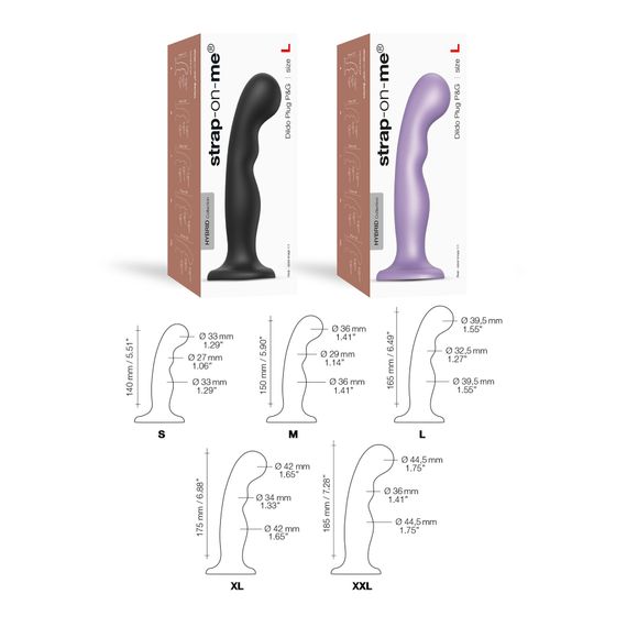Насадка для страпона Strap-On-Me Dildo Plug P&G Lilas Metallic M | Зображення 4