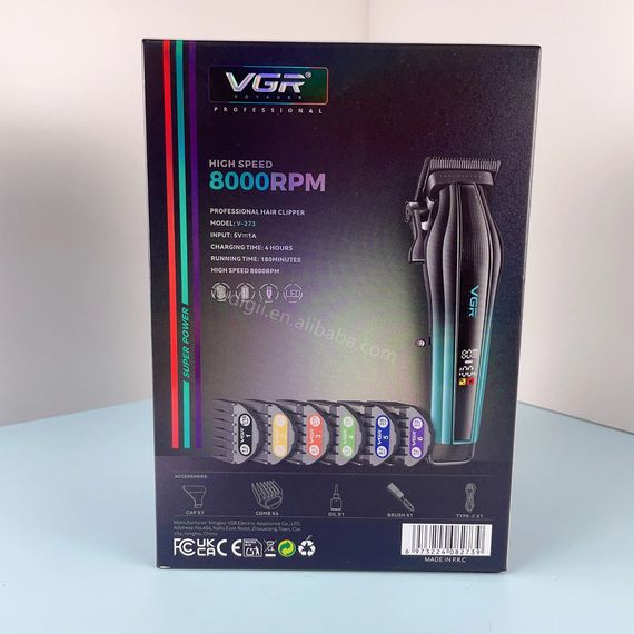 Бездротова машинка для стрижки з тихим двигуном XPRO V-273 Green (46078-V-273 Green_1246) | Зображення 3