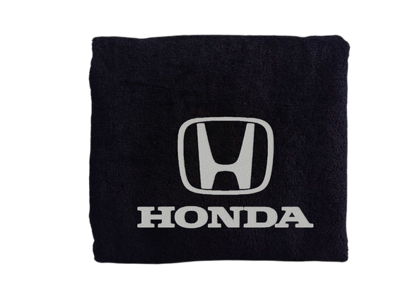 Полотенце с вышивкой махровое банное 70*140 черный автомобилисту Хонда Honda 00451