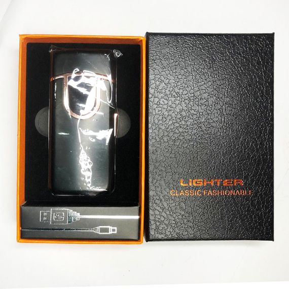 USB+ Газова запальничка з індикатором заряду, дві блискавки. HI-851 Колір чорний | Зображення 6