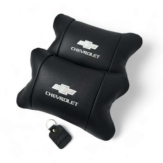 Автомобильные подушки Chevrolet из натуральной итальянской кожи + кожаный брелок JZ-168 в подарок | Зображення 7