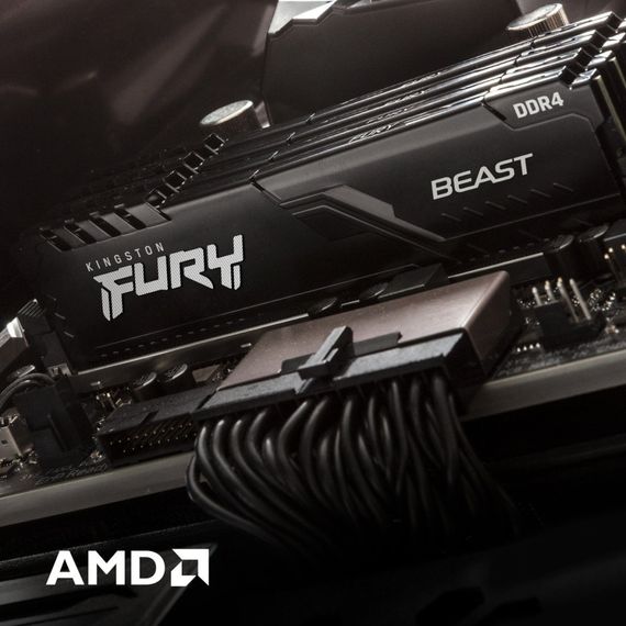 Модуль пам'яті для комп'ютера DDR4 16GB 3200 MHz Beast Black Kingston Fury (ex.HyperX) (KF432C16BB1/16WP) | Зображення 8