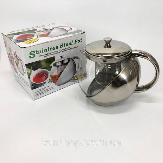 Чайник-заварник, Стильний скляний заварний чайник, Заварник прозорий, Стильний чайник для заварювання YL-62 | Зображення 9