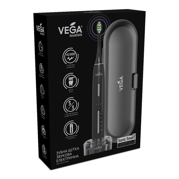 Звуковая зубная щетка Vega Pro VT-800 black гарантия 1 год | Зображення 6