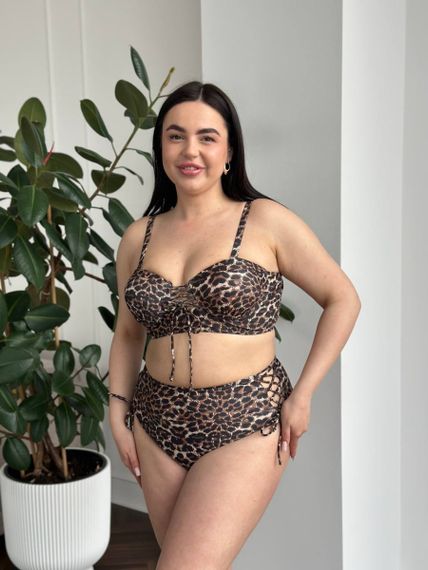 Леопардовий купальник PLUS SIZE з поролоновою чашкою | Зображення 6