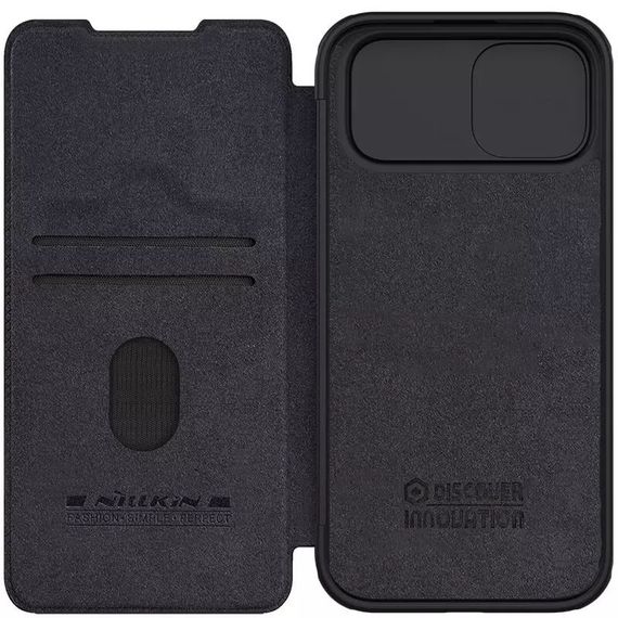 Шкіряний чохол-книжка Nillkin Qin Pro Camshield для Apple iPhone 15 (6.1") Чорний | Зображення 5