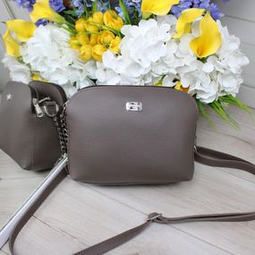 Сумка жіноча крос-боді клатч на три відділення Капучино