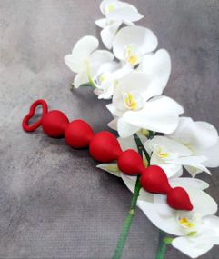 Анальний ланцюжок Loveshop Heart Ray Red 17.45*2.45 см