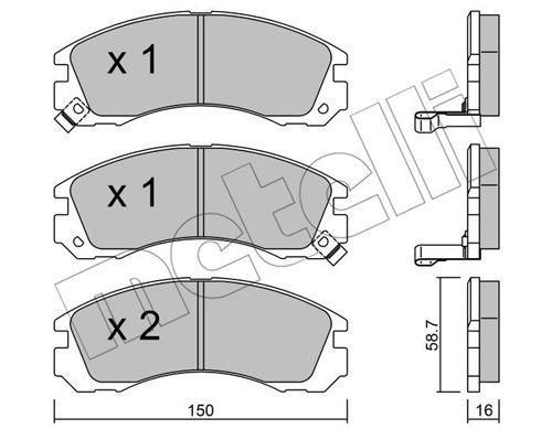 Колодки гальмівні передні Citroen C-Crosser 07- Mitsubishi Outlander Pajero 98- Lancer L400 94-03 22-0134-0 | Зображення 1