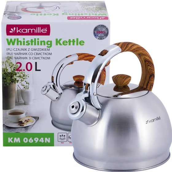 Чайник 2л зі свистком 0694N KAMILLE
