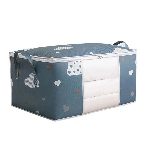 Чехол для постельного белья (60х30х40см), 75л, Синий / Складной органайзер для хранения вещей | Зображення 2