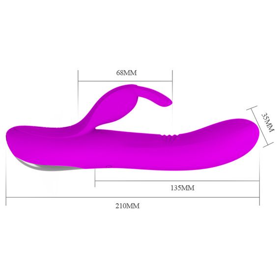 Вибратор-кролик BAILE PRETTY LOVE Dylan, фиолетовый, 8.38" / 21,3 см Sex Aura | Зображення 4