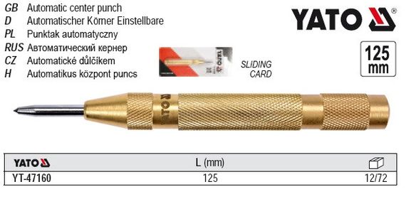 Кернер пружинный автомат по металлу 125 мм Польша YATO YT-47160 | Зображення 1