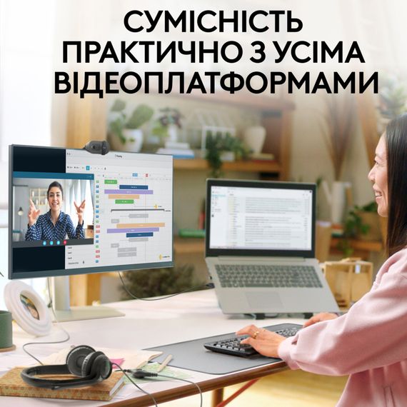 Веб-камера Logitech BRIO 100 FHD GRAPHITE (960-001585) | Зображення 6