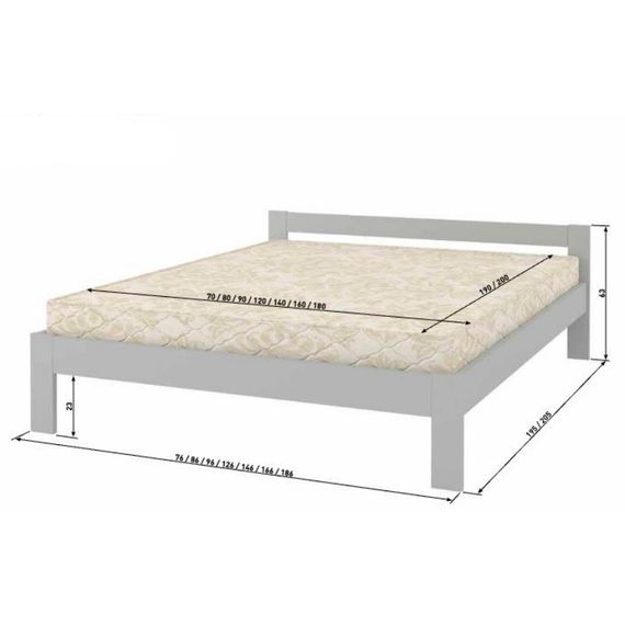 Двоспальне дерев'яне ліжко Mebigrand Делі Сіро-блакитний (S2010R80B) 140х200 см (MBG-3968) | Зображення 2