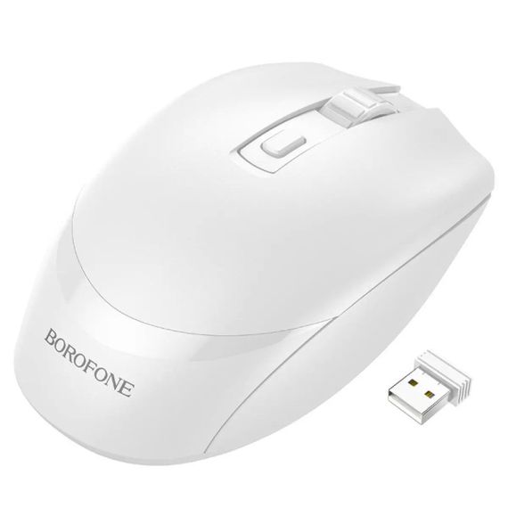 Мышь беспроводная BOROFONE BG7.1600DPI,White,2.4GHZ,Box | Зображення 1