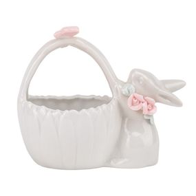 Керамічна цукерниця Кролик з кошиком 12х10, 5см