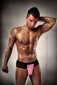 Розпродаж!!! Чоловічі трусики з рожевим гульфіком Passion 007 THONG pink S/M - Passion Sex Aura